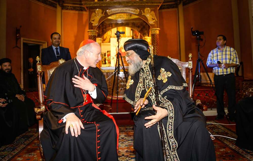 Kardinal Christoph Schönborn und der Koptisch-orthodoxe Papst-Patriarch Tawadros II.